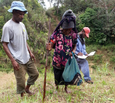 Simon and Jimmy conducting a crossing point survey